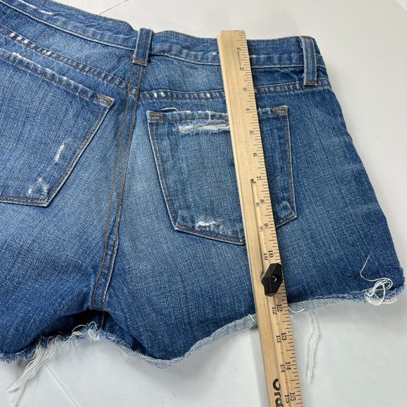 J Brand Jean Shorts Women 29 Libra Mid Rise Blue Distressed Cut Off Denim Cotton - Picture 11 of 15